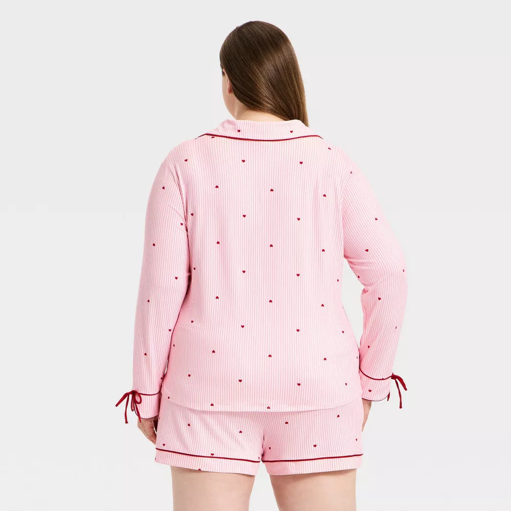 Pink Striped Pajama Set