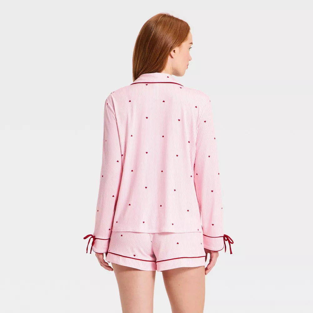 Pink Striped Pajama Set