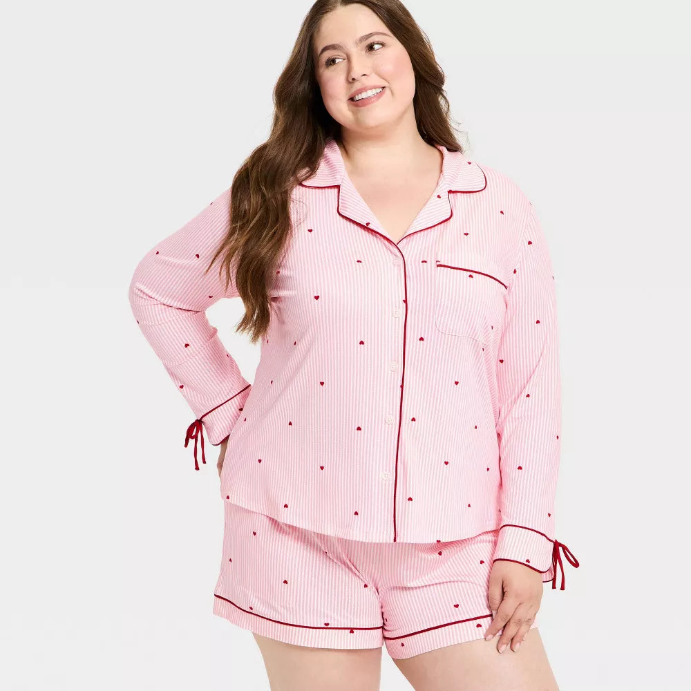 Pink Striped Pajama Set